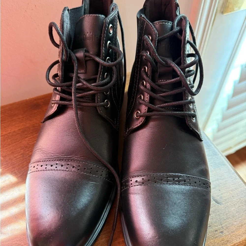 ArcBrothers Leather Chelsea Lace Up Boots